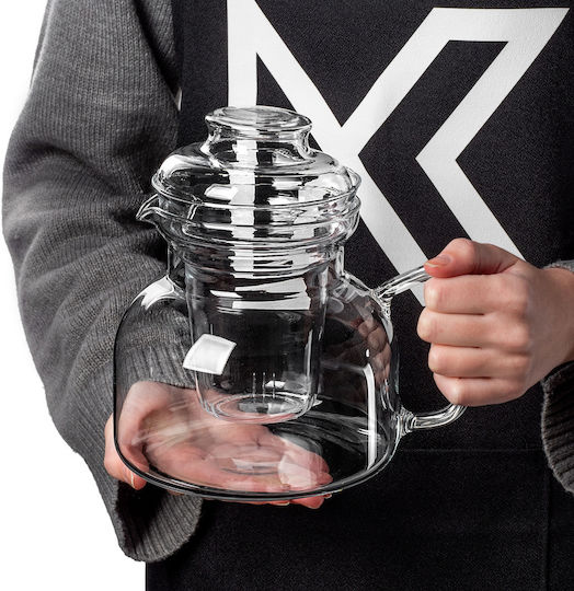 Kadax Teapot with Filter Glass Transparent 1500ml