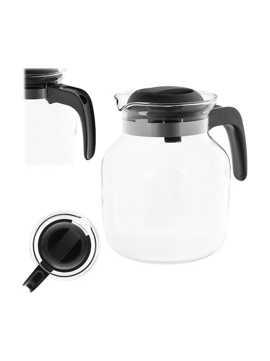 Kadax Τσαγιέρα Γυάλινη Μαύρη 1500ml