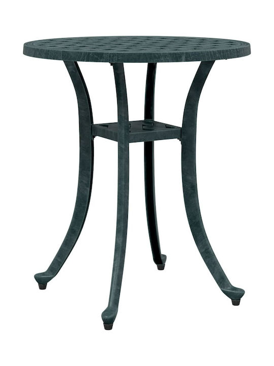 Sitting Room Outdoor Free Standing Aluminum Table Green 48x48x53cm