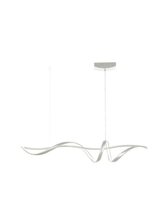 Atman Κρεμαστό Φωτιστικό Λευκό LED Ράγα 120x31εκ.