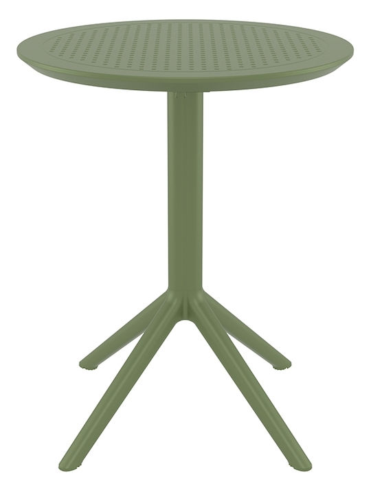 Sky Outdoor Dinner Foldable Polypropylene Table Olive 60x60x74cm