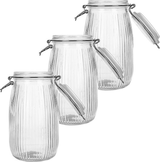 Glass Container Lid 1450 Ml 3 Pcs