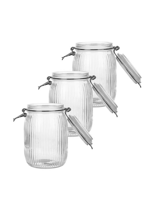 Glass Container Lid 950 Ml 3 Pcs