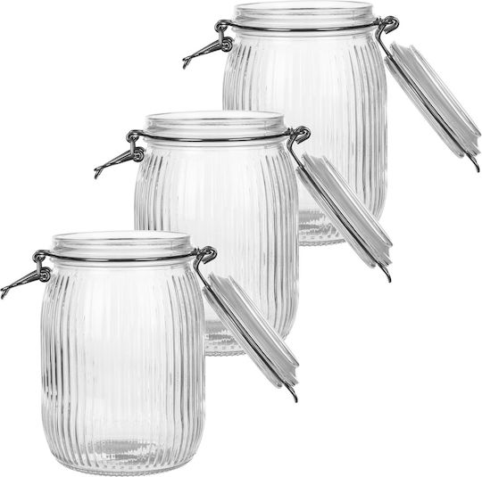 Glass Container Lid 950 Ml 3 Pcs