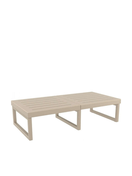 Catering Outdoor Space Foldable Polypropylene Table with Metal Frame Mykonos 138 Dove Grey 130x65x33cm