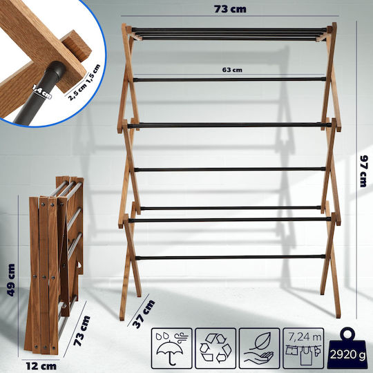 Kadax Folding Floor Wooden Clothes Drying Rack