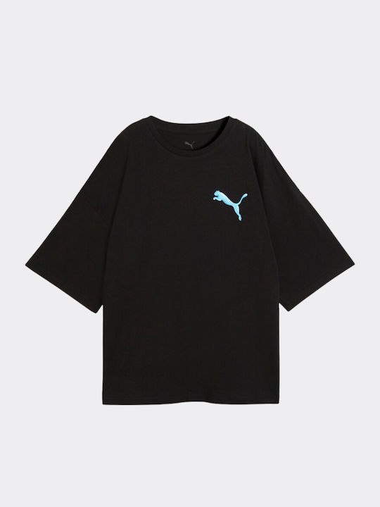 Graphic Damen Oversized T-Shirt Black