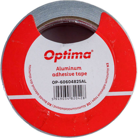 Optima Bandă Adezivă de Aluminiu Argintie 25m x 48mm Optima Bandă Adezivă de Aluminiu Argintie 25m x 48mm