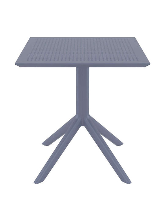 Sky Outdoor Dinner Free Standing Polypropylene Table Gray 70x70x74cm