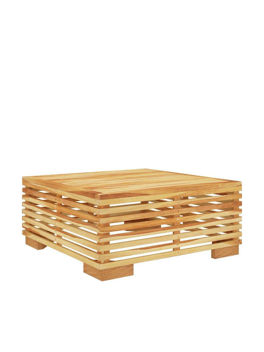 Garten- und Terrassentisch für Kleine Außenbereiche aus Teak Natürlich 69.5x69.5x31cm