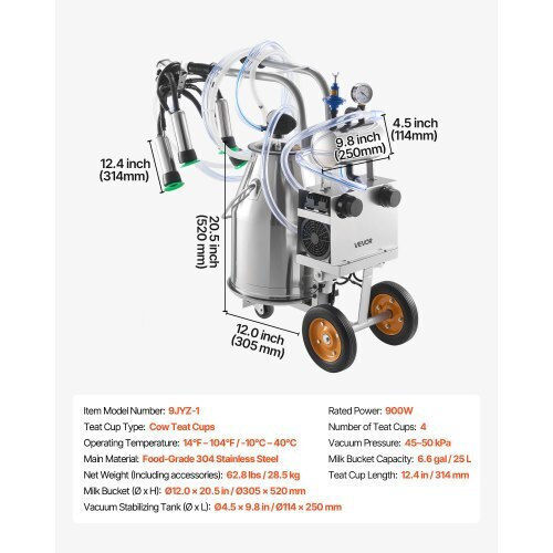 Vevor Milking Machine With Buckets
