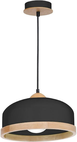 Eko Light Lustră Suspendată Negru 32x32cm.