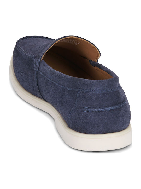 Suede Men's Loafers in Blue Colour