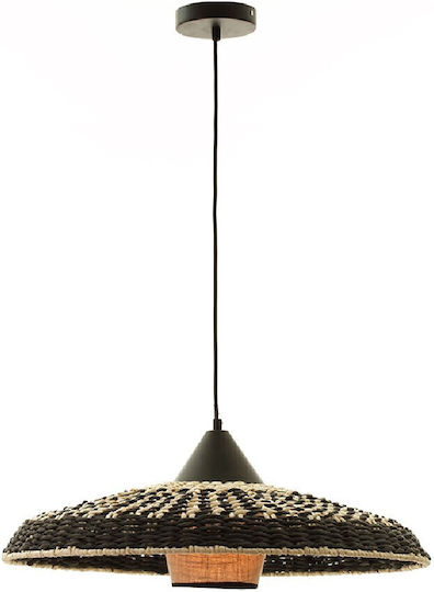 Sun Light Hängelampe Schwarz mit Seil für Fassung E27 61x61x135cm.