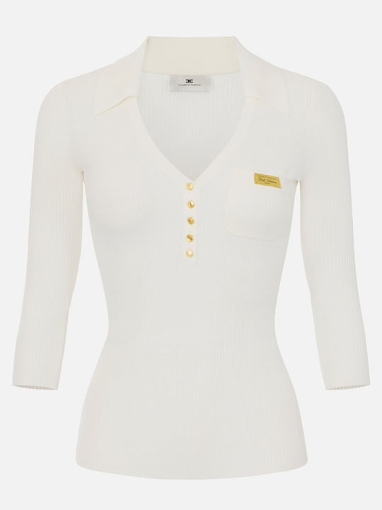 Damen Bluse mit 3/4 Ärmel White