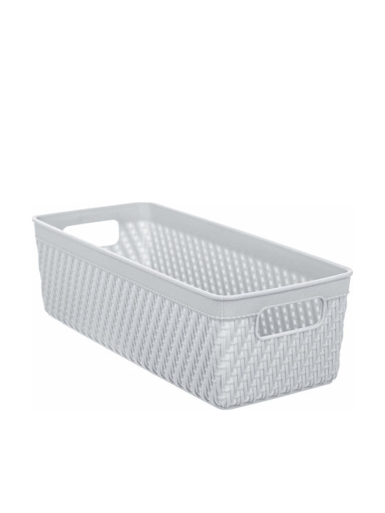 Kadax Plastic White Storage Basket 10x24.5cm