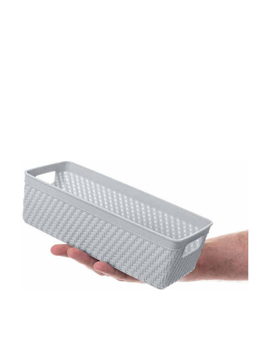 Kadax Plastic White Storage Basket 10x24.5cm