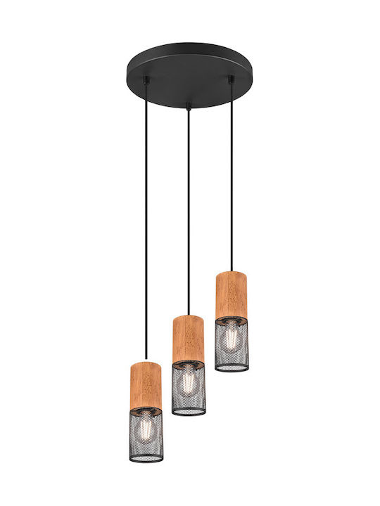 Trio Lighting Tosh Hängelampe Braun mit Fassung E27 28x150cm.