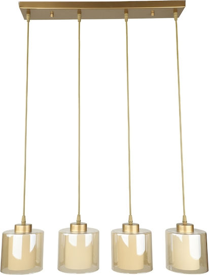 Megapap Kenedy Pendant Light Gold for 4 Bulbs E27 65x5x70cm