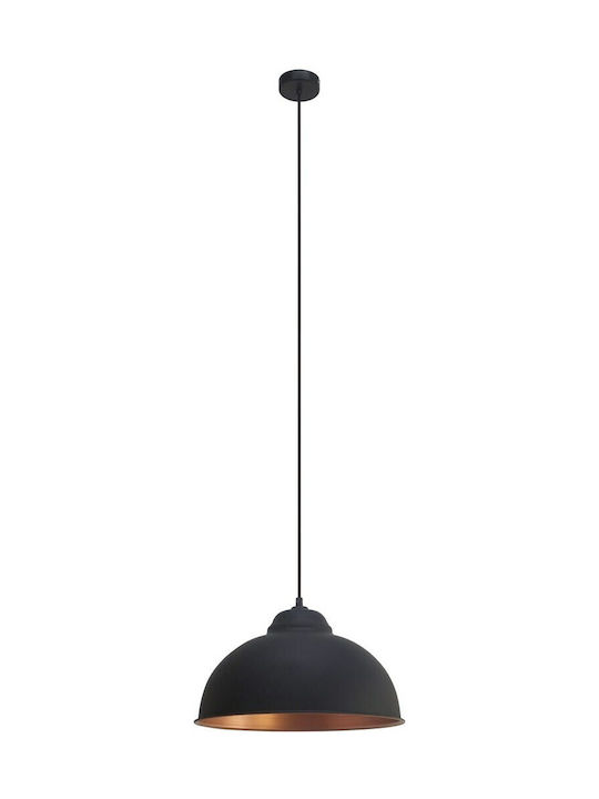 Eglo Truro Pendant Light Black Bell with Socket E27 110x37cm