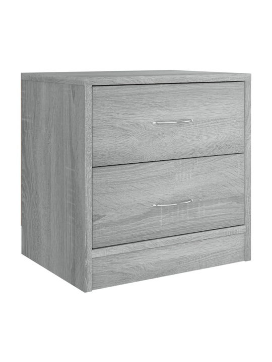 Wooden Grey Bedside Tables 2pcs 40x30x40cm