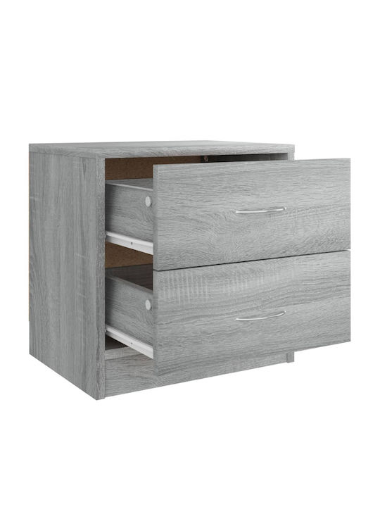 Wooden Grey Bedside Tables 2pcs 40x30x40cm