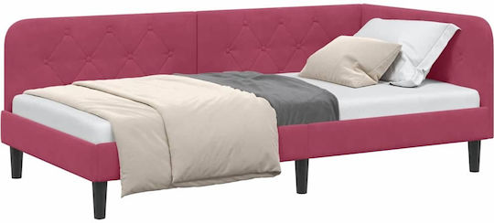 Καναπές Κρεβάτι Μονό για Στρώμα 90x190cm Κόκκινο Καναπές Κρεβάτι Μονό για Στρώμα 90x190cm Κόκκινο