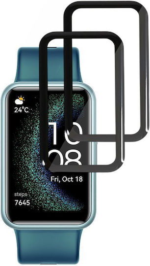Techsuit Nano Flex Full Face Tempered Glass για το Huawei Watch Fit 2τμχ