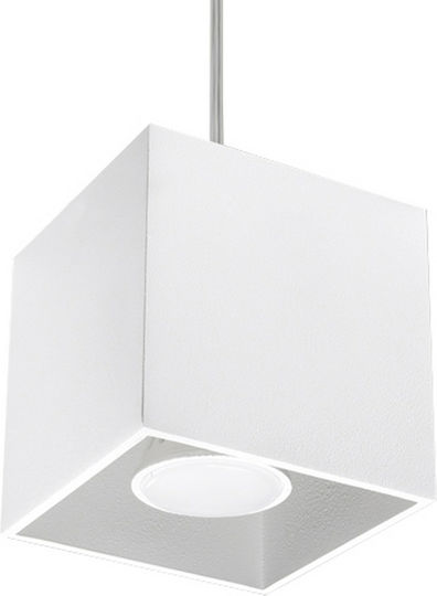 Sollux Quad 1 Κρεμαστό Φωτιστικό Λευκό 10x10x13εκ.