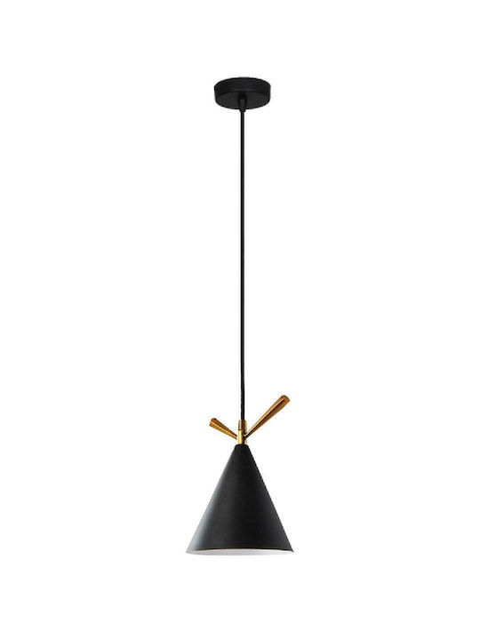 Powertech Hängelampe Schwarz mit Fassung E27 15x22cm.