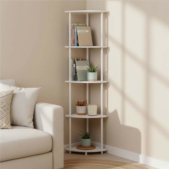 Ecke Bücherregal Weiß 30x30x147cm