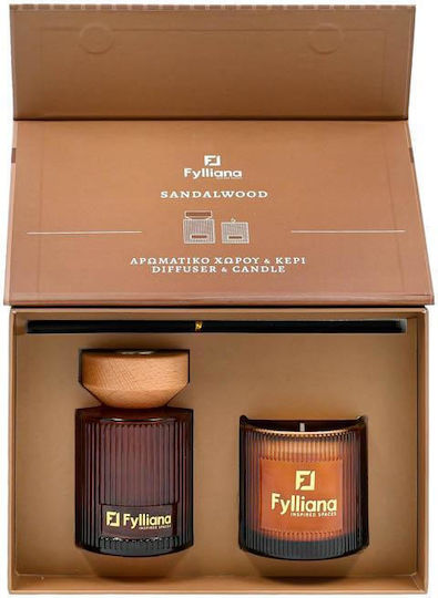 Raumdüfte Geschenkset Sandelholz Fylliana Fl25161 Diffusor 150ml + Kerze 150g