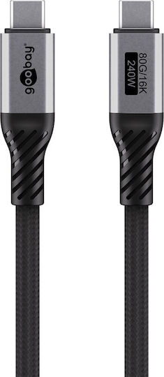 Goobay Geflochtenes USB 3.0 Kabel USB-C männlich - USB-C 240W PD Schwarz 1,5m 74776 Großhandel