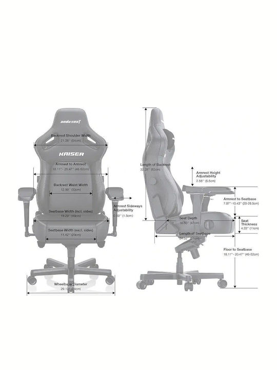 Anda Seat Kaiser 4 L Καρέκλα Gaming Δερματίνης με Ρυθμιζόμενα Μπράτσα Μωβ