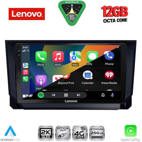 Lenovo Ηχοσύστημα Αυτοκινήτου για BMW X1 / X3 / X4 Seat Arona / Ibiza 2018 (Bluetooth/USB/WiFi/GPS/Apple-Carplay/Android-Auto) με Οθόνη Αφής 9"