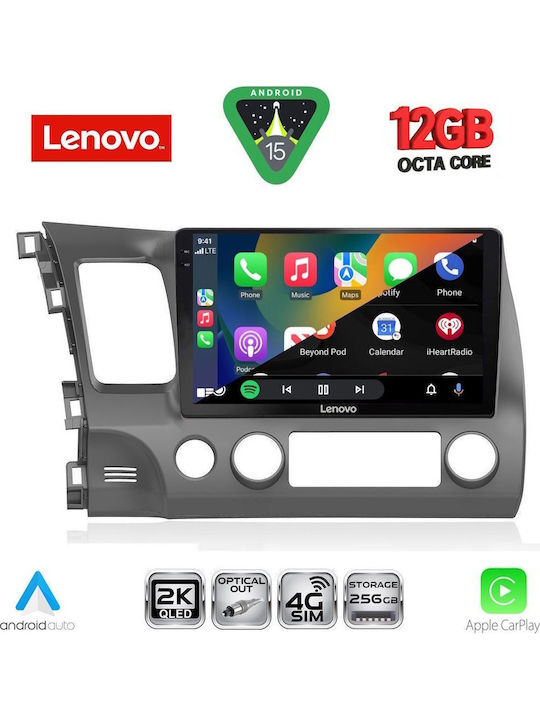 Lenovo Car Audio System for BMW X1 / X3 / X4 Honda Civic 2006-2012 (Bluetooth/USB/WiFi/GPS/Apple CarPlay/Android Auto) with 10" Touch Screen