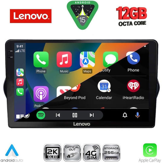 Lenovo Ηχοσύστημα Αυτοκινήτου για Fiat Tipo BMW X1 / X3 / X4 2015-2023 (Bluetooth/USB/WiFi/GPS/Apple-Carplay/Android-Auto) με Οθόνη Αφής 9"