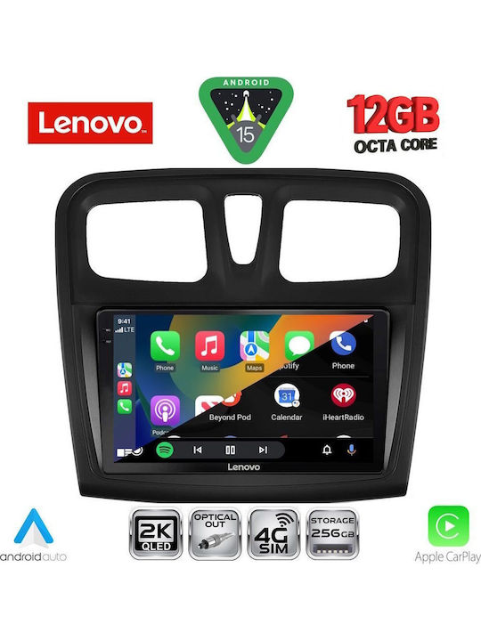 Lenovo Car Audio System for BMW X1 / X3 / X4 Dacia Logan / Sandero 2012-2019 (Bluetooth/USB/WiFi/GPS/Apple CarPlay/Android Auto) with 9" Touch Screen