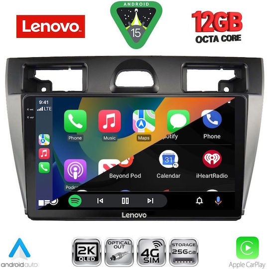 Lenovo Ηχοσύστημα Αυτοκινήτου για BMW X1 / X3 / X4 Ford Fiesta 2005-2008 (Bluetooth/USB/WiFi/GPS/Apple-Carplay/Android-Auto) με Οθόνη Αφής 9"