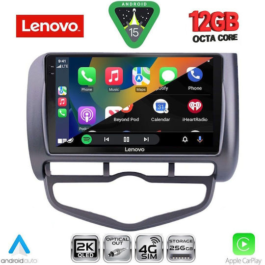 Lenovo Автомобилна Аудио Система за BMW X1 / X3 / X4 Honda Jazz 2002-2008 с Clima (Bluetooth/USB/Wi-Fi/GPS/Apple CarPlay/Android Auto) с Touch Screen 9"