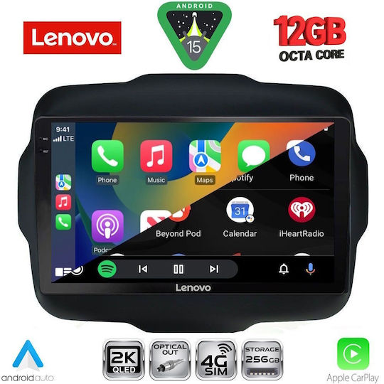 Lenovo Ηχοσύστημα Αυτοκινήτου για BMW X1 / X3 / X4 Jeep Renegade 2014 (Bluetooth/USB/WiFi/GPS/Apple-Carplay/Android-Auto) με Οθόνη Αφής 9"