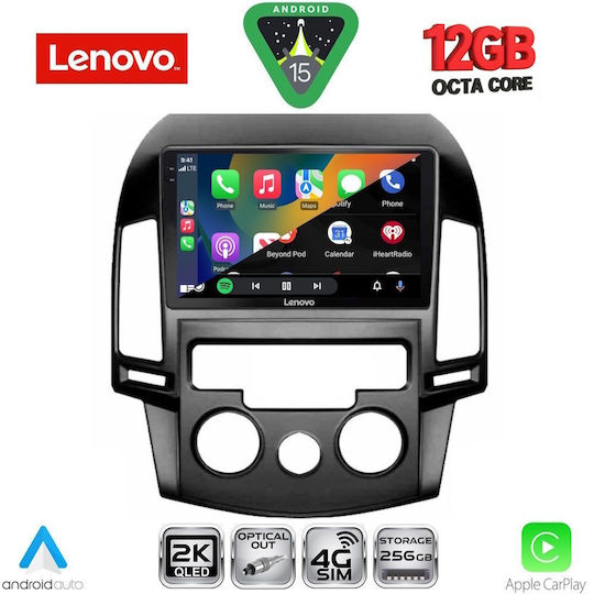 Lenovo Car Audio System for BMW X1 / X3 / X4 Hyundai i30 2007-2012 with A/C (Bluetooth/USB/WiFi/GPS/Apple CarPlay/Android Auto) with 9" Touch Screen