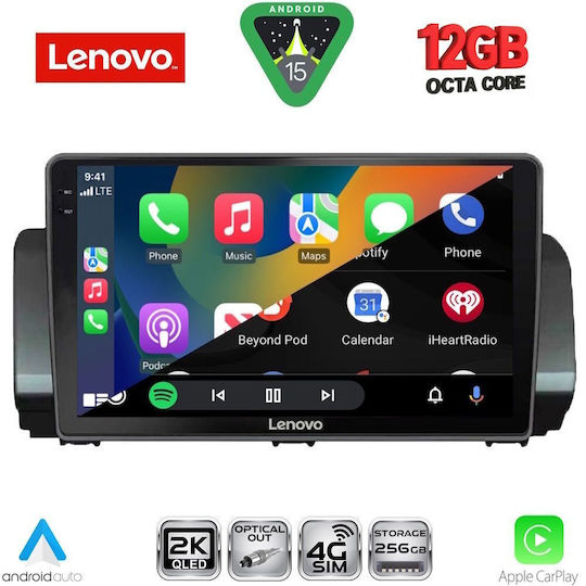 Lenovo Ηχοσύστημα Αυτοκινήτου για BMW X1 / X3 / X4 Dacia Logan / Sandero / Jogger 2020 (Bluetooth/USB/WiFi/GPS/Apple-Carplay/Android-Auto) με Οθόνη Αφής 9"