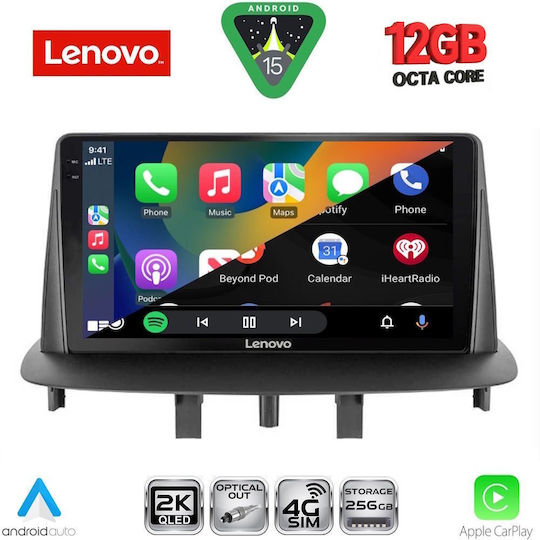 Lenovo Car Audio System for Renault Megane BMW X1 / X3 / X4 2009-2016 (Bluetooth/USB/WiFi/GPS/Apple CarPlay/Android Auto) with 9" Touch Screen