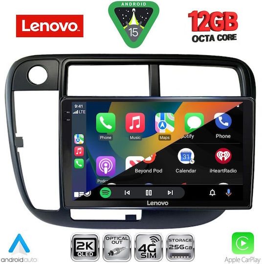 Lenovo Ηχοσύστημα Αυτοκινήτου για BMW X1 / X3 / X4 Honda Civic 1995-2001 με Clima (Bluetooth/USB/WiFi/GPS/Apple-Carplay/Android-Auto) με Οθόνη Αφής 9"