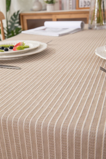 FRIPIA Baumwoll-Tischtuch Beige 140x200cm