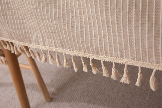 FRIPIA Baumwoll-Tischtuch Beige 140x200cm