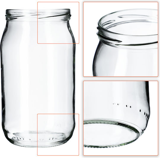 Kadax Borcan Sticlă Cu Capac 900ml (8 Buc)