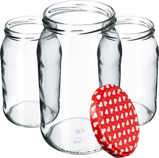 Kadax Glass Jar with Lid 900ml (8pcs)