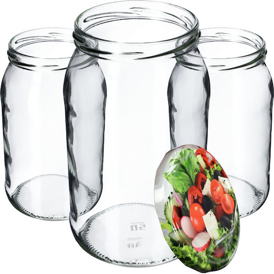 Kadax Βαζάκι Γυάλινο με Καπάκι 900ml (8τμχ)